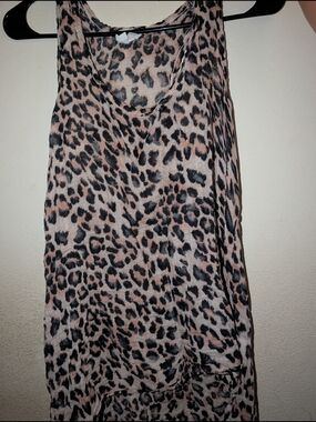 Felicite Leopard Print Gauze Cotton Tank Top- Size 2
